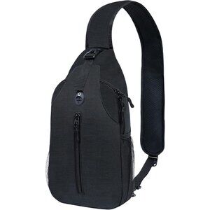 Women's Black Hiking Chest Travel With Water Bottle Pocket Cross Body Bag